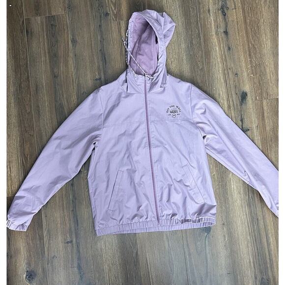 Juniors XL Purple Vans Full Zipper Windbreaker With Hood‎ And Pockets - Picture 1 of 5